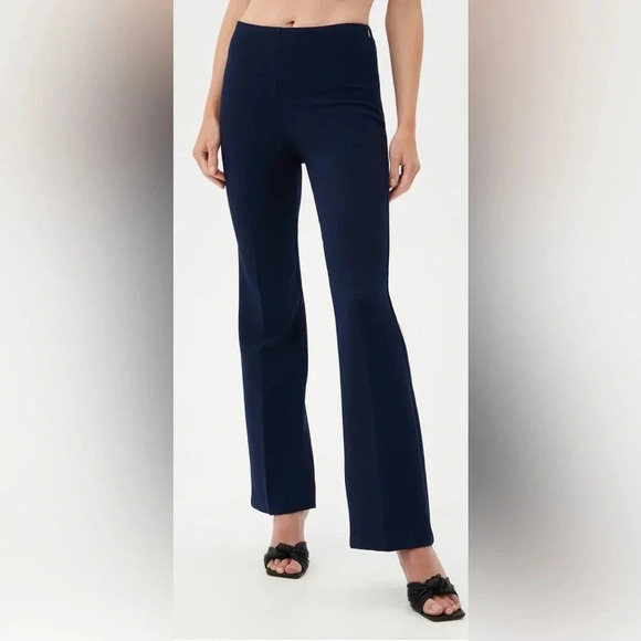 Trina Turk CHIMAYO PANT High Waist Flare Leg Trousers Navy Blue Size 4 - Picture 11 of 12